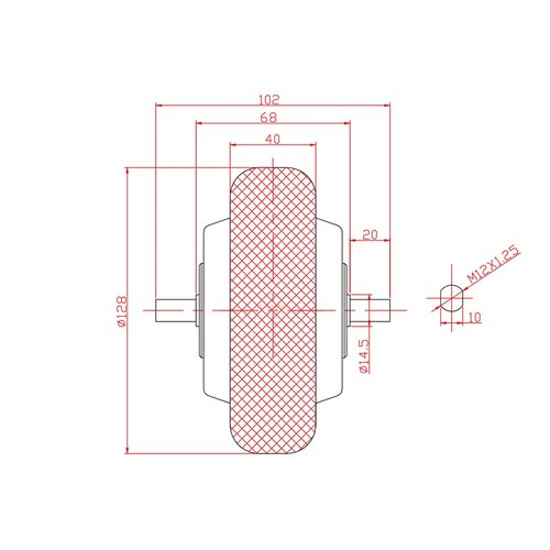 24V/36V 200W 5 Inch Scooter Motor Wheel With Solid Tire 5" Brushless DC Gearless Hub Motor With Hall Sensor (24V)