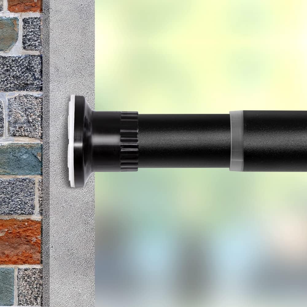Vailge Premium Curtain Tension Rods - Adjustable 83-122 Inch No-Drill Room Divider Pole | Black