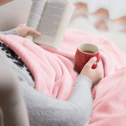 Bedsure GentleSoft Fleece Blanket - Cozy Pink Queen Size Luxury Throw, Soft & Lightweight 90x90 Inches