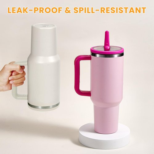 ANTAND 2 Pack 30 oz Leakproof Replacement Lids, for Stanley Quencher H2.0 & ProTour Tumbler, 30oz Flip Straw Lid Spill Proof Cover Top for Stanley Cup Accessories (Cream,Cream)
