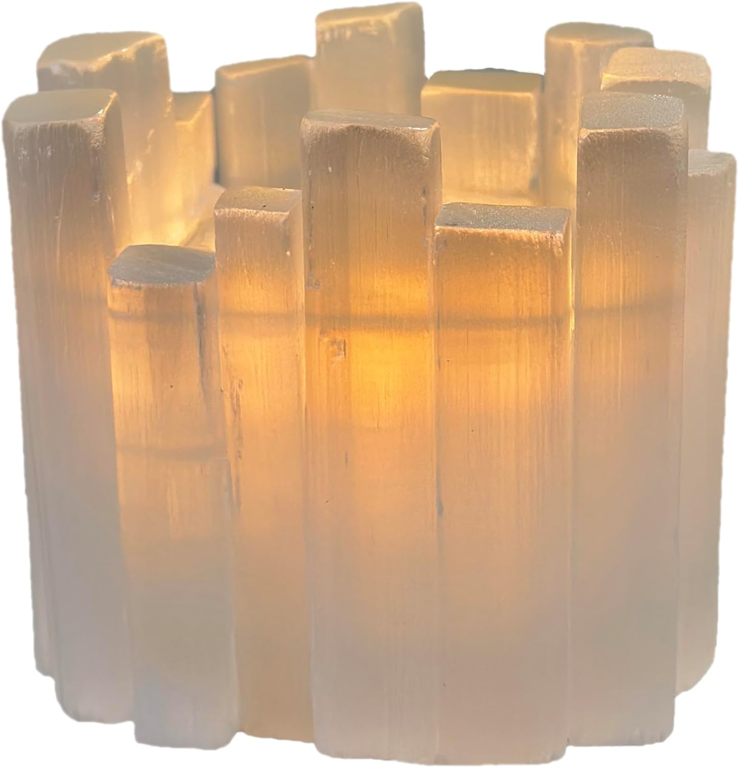 Selenite Tea Light Holder - Natural Crystal Candle Holder for Home Decor & Meditation | Square Irregular Cup