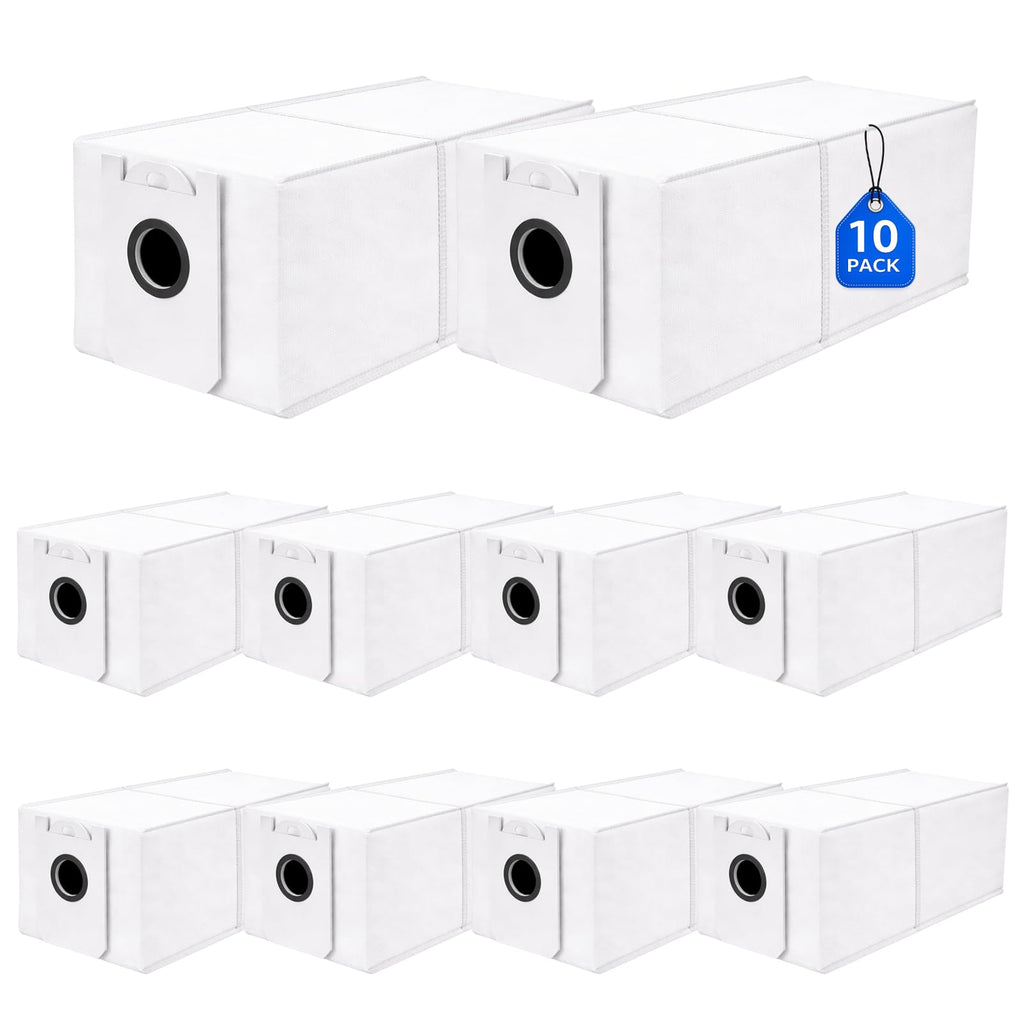 10 Pack 4.6 Liter Disposable Dust Bag Compatible with bObsweep Dustin & Orb-i Self-Emptying Robot Vacuum Replacement Parts Accessories, 10 Vacuum Bags