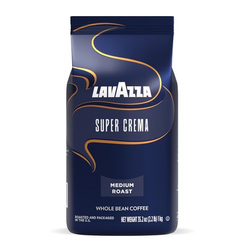 Lavazza Super Crema Espresso Whole Bean - Value Pack of 3 (2.2 lb Bags Each)