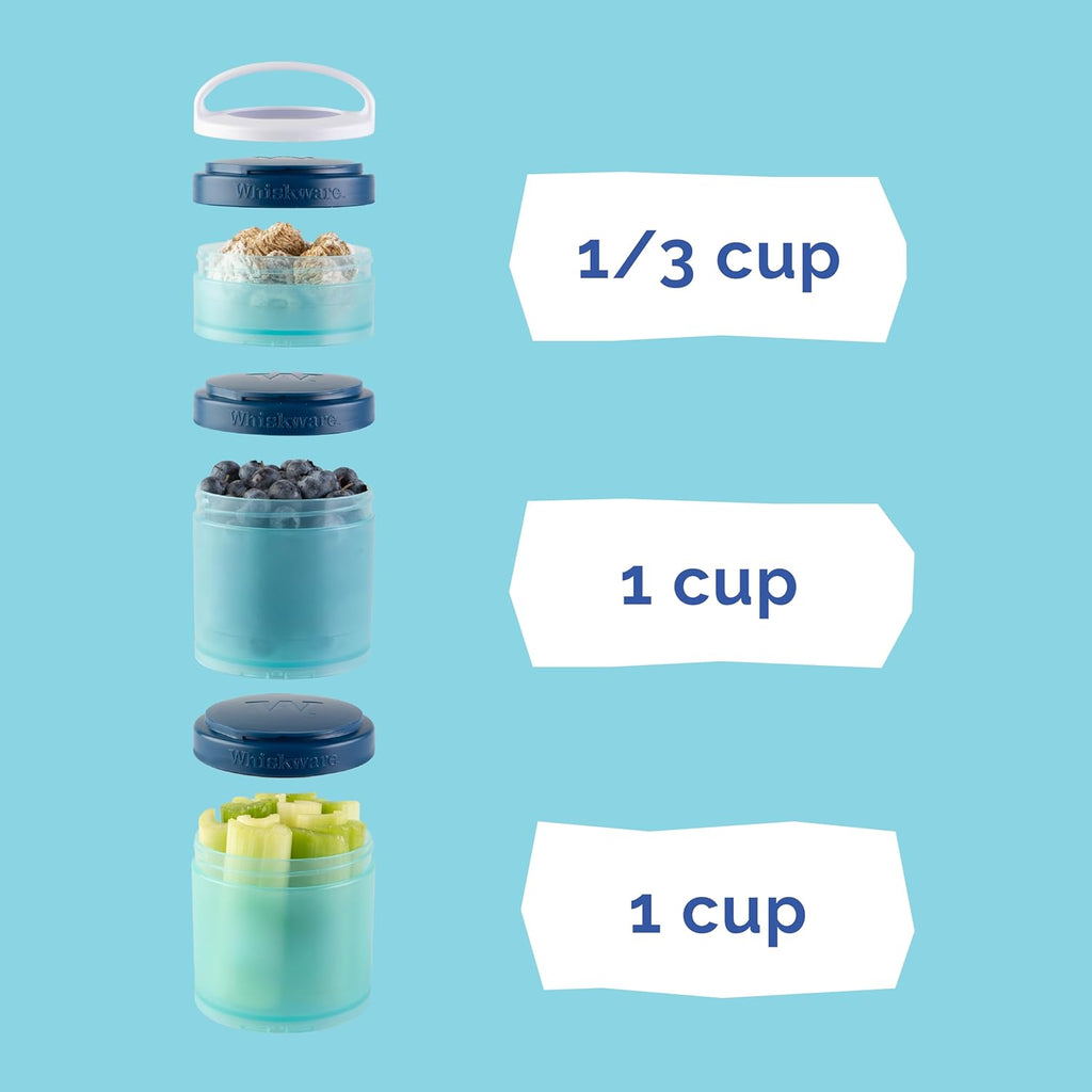 Whiskware Stackable Snack Containers - Durable Food Storage for Kids & Toddlers | Dishwasher Safe, Chase Design