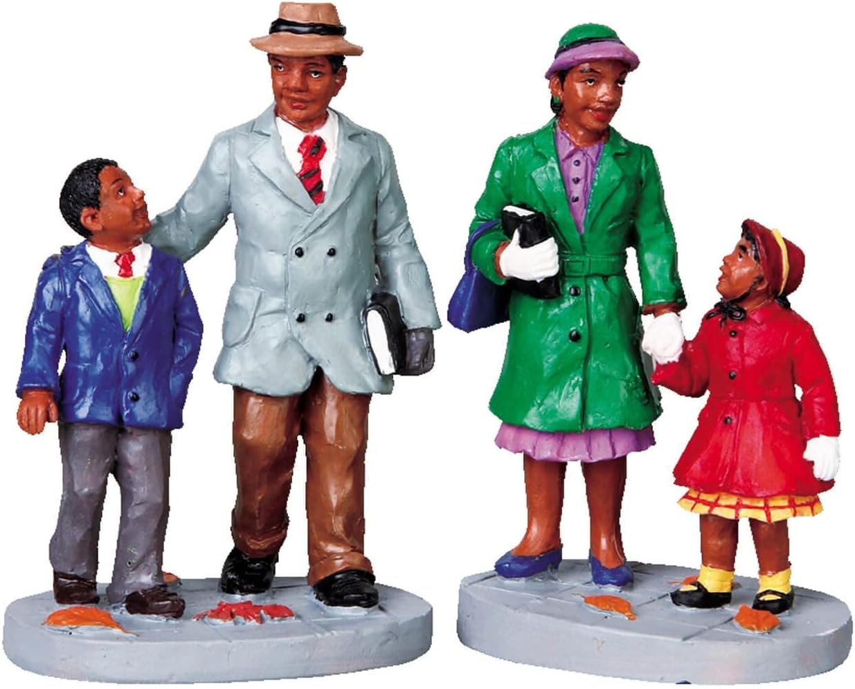 Regine Switzerland African American Christmas Village Figurines - Set of 2 for Holiday Decor