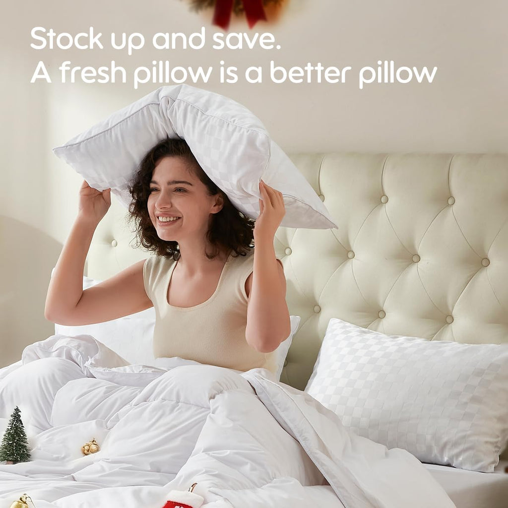 Swandream Pillows Standard Size Set of 4 Soft and Skin Friendly | Down Alternative Pillow for Back, Stomach or Side Sleepers, 20x26 Inches