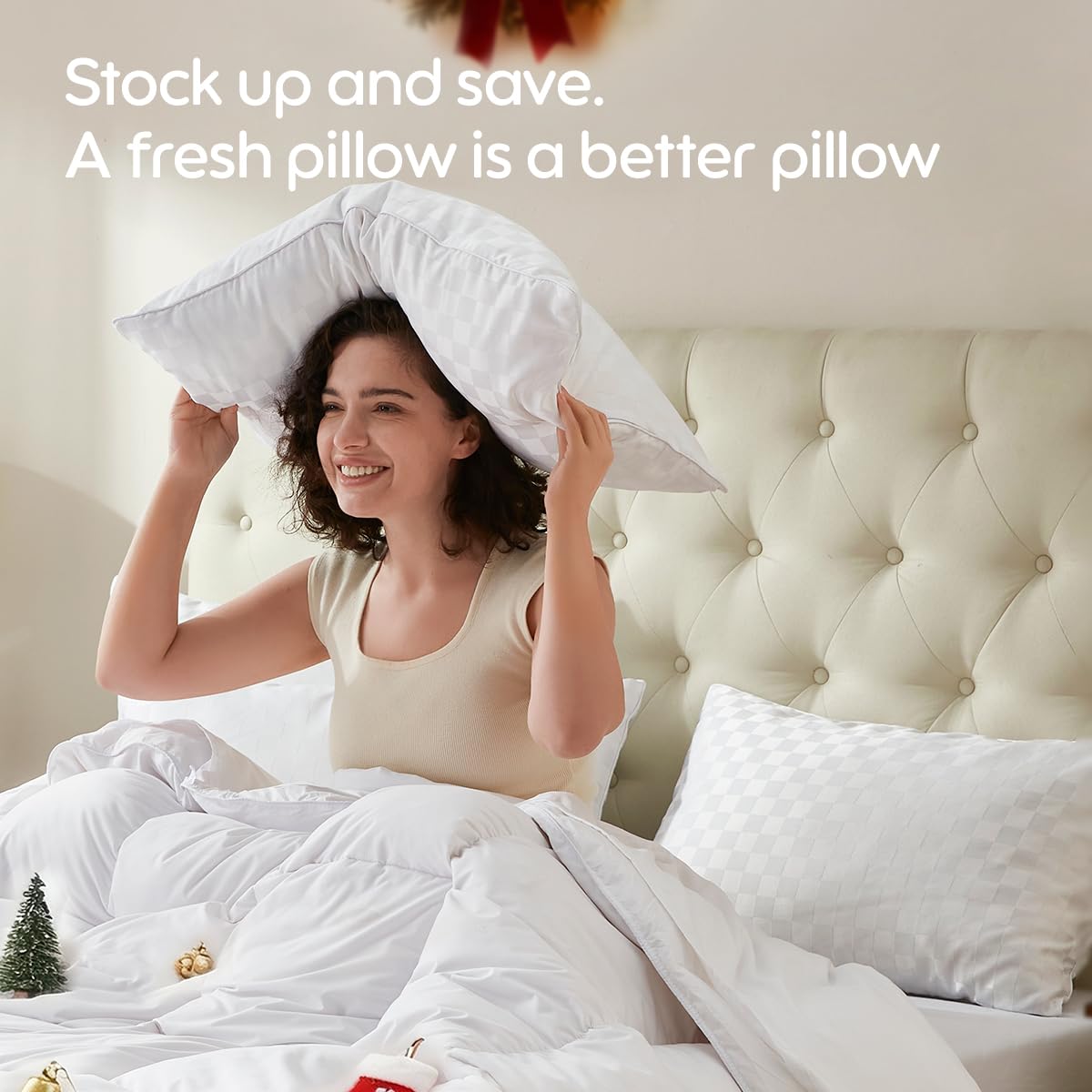 Swandream Pillows Standard Size Set of 4 Soft and Skin Friendly | Down Alternative Pillow for Back, Stomach or Side Sleepers, 20x26 Inches