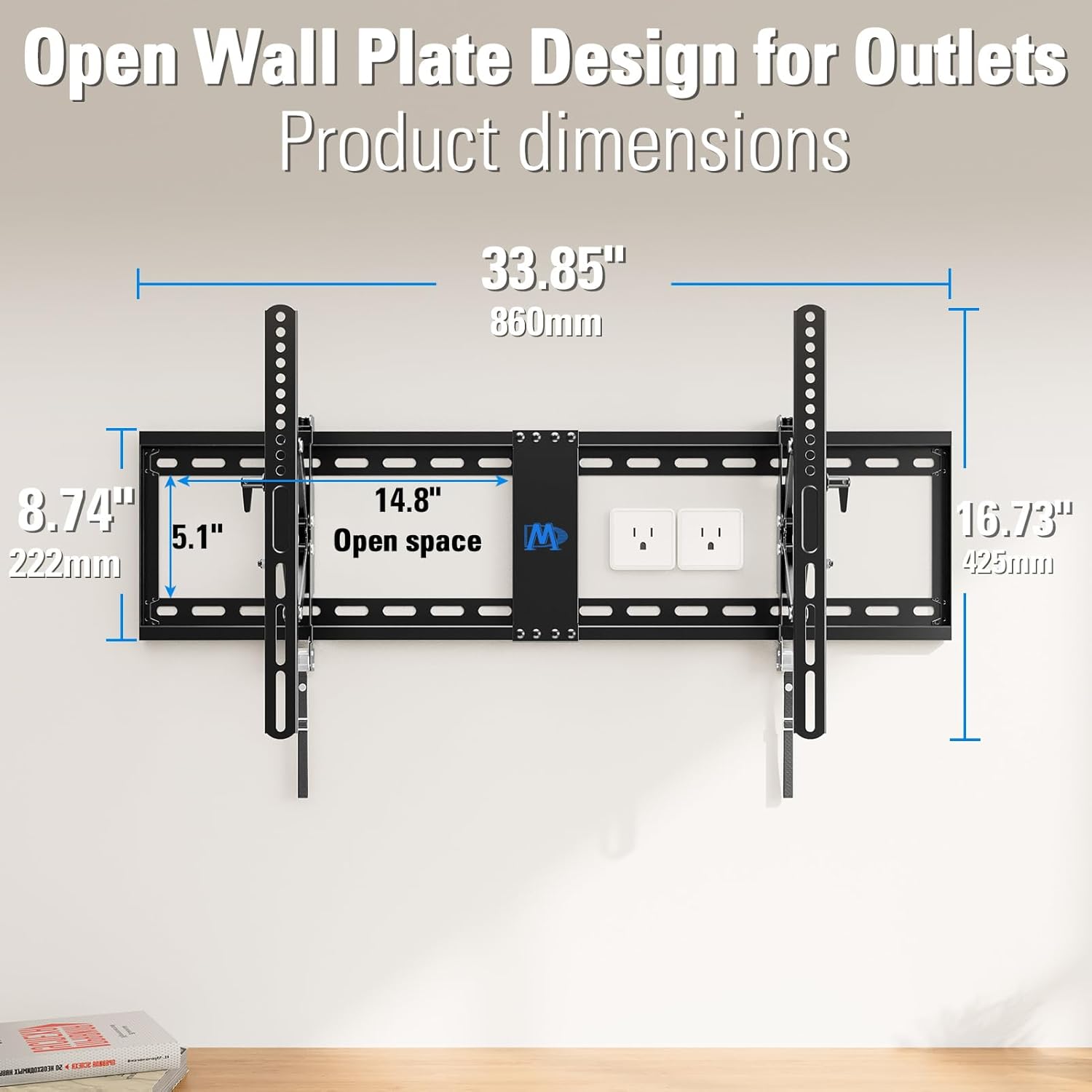 Mounting Dream Tilt TV Wall Mount - Fits 42-90 Inch Flat & Curved TVs | Universal Bracket, Max VESA 800x400mm, 120LBS Capacity