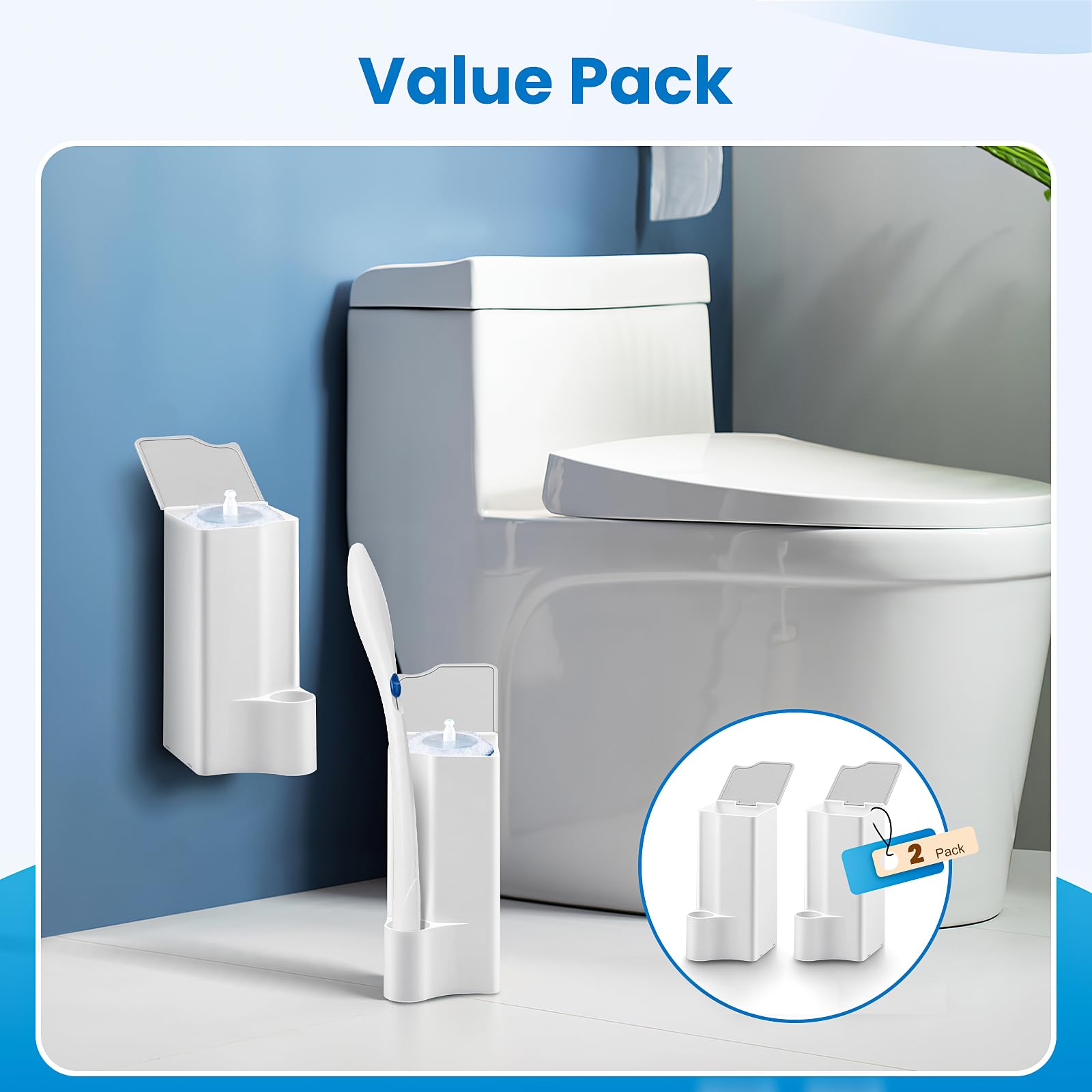 2 Pack Toilet Wand Holder for Clorox Toilet Wand, Compatible with Clorox Toilet Wand Starter Kit Only