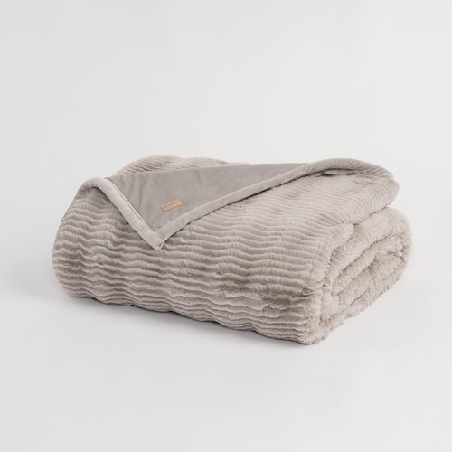 EVERGRACEHOME Ultra Soft Faux Fur Throw Blanket for Couch, Luxury Sculpted Texture Faux Rabbit Fur Blanket for Bed, Fluffy Thick Plush Warm Fuzzy Throw, 920GSM (Taupe, 60''x80'')