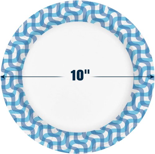 Ginkgo 10-Inch Heavy-Duty Paper Plates - 300 Count Bulk Pack for Parties, Picnics & Everyday Use