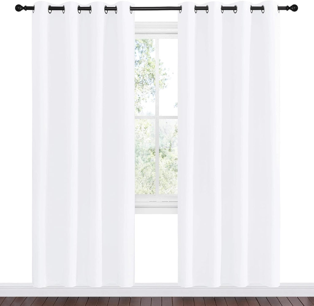 NICETOWN White Room Darkening Draperies - Energy Saving Grommet Top Curtains, 55x78 Inch (Set of 2)