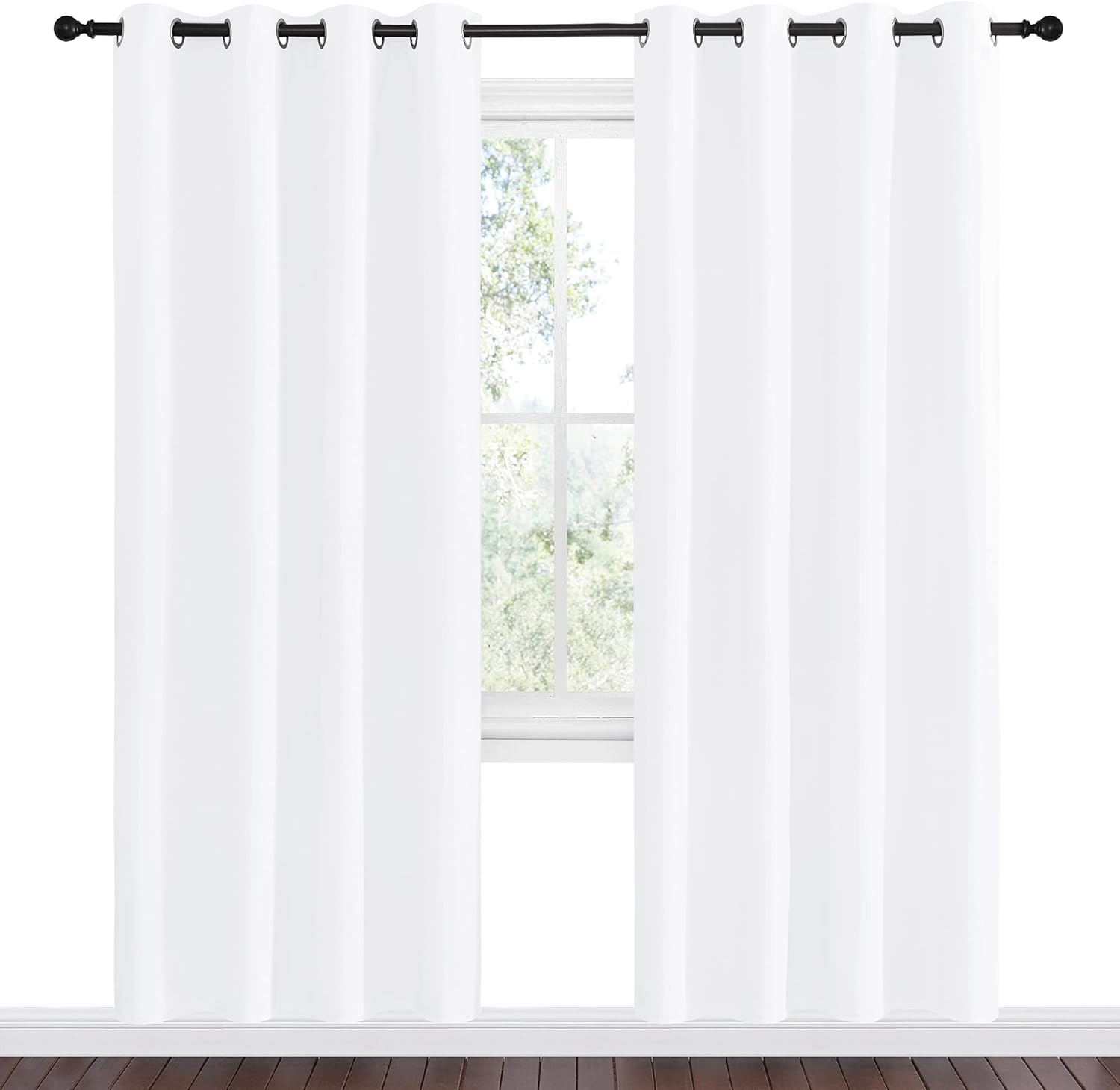 NICETOWN White Room Darkening Draperies - Energy Saving Grommet Top Curtains, 55x78 Inch (Set of 2)