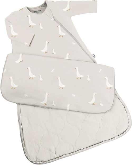 GUNAMUNA Long-Sleeve Sleep Sack - Soft Rayon Wearable Baby Sleep Bag, 1.0 TOG, Perfect for Newborns