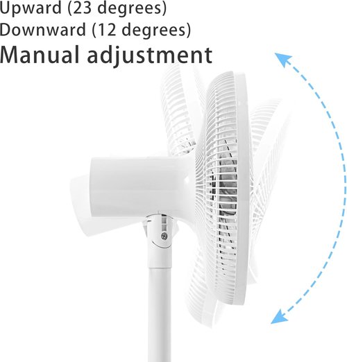 **Skiennix 14.5-Inch Oscillating Pedestal Floor Fan - 7 Blades, Adjustable Height, Remote Control**