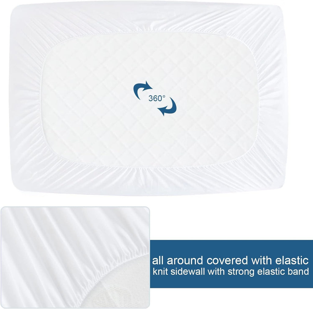 Skiennix Waterproof Terry Mattress Protector - Ultra Soft & Breathable Fitted Cover | 72''x75'' up to 14'' Depth