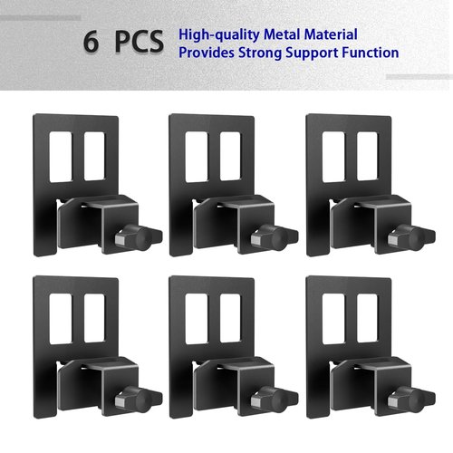 AROMUSTIME Mattress Gaskets for Metal Bed Frame, 6 PCS,Non-Slip Mattress Gripper/Slide-Stopper/Bed Skirt-Holder/Adjustable Anti-Slip Baffle,Black