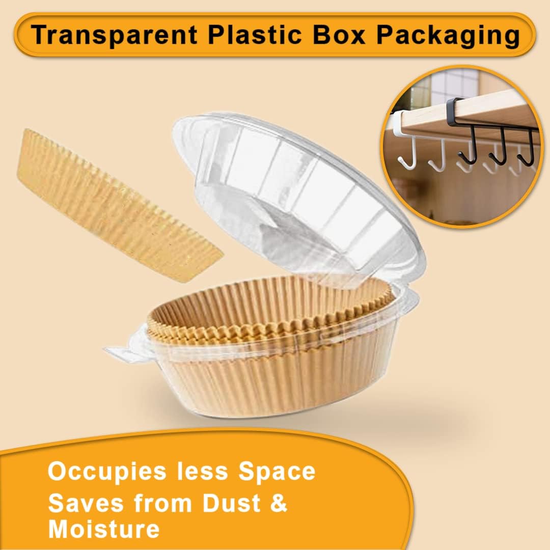Ninja Air Fryer Liners - Disposable 150 Pcs Parchment Paper | Water & Oil Proof 6.3 Inch (Fits 2-5 Qt)