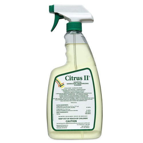 Citrus II Hospital Germicidal Deodorizing Cleaner - Fresh Citrus Scent - Disinfecting Spray - for Home, Hospital and Office Surfaces and Supplies - 22 Fl Oz