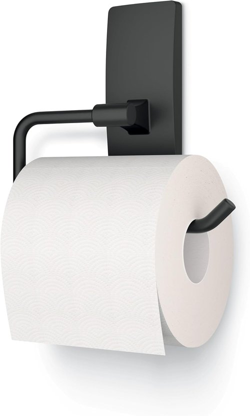 Command Toilet Paper Holder - Matte Black Design with Water Resistant Strips | Rust Resistant Bathroom Organizer