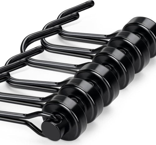 E BAVITE Magnetic Hooks - Heavy Duty 30lbs+ Strong Magnet Set for Home & Kitchen | 6pcs Black