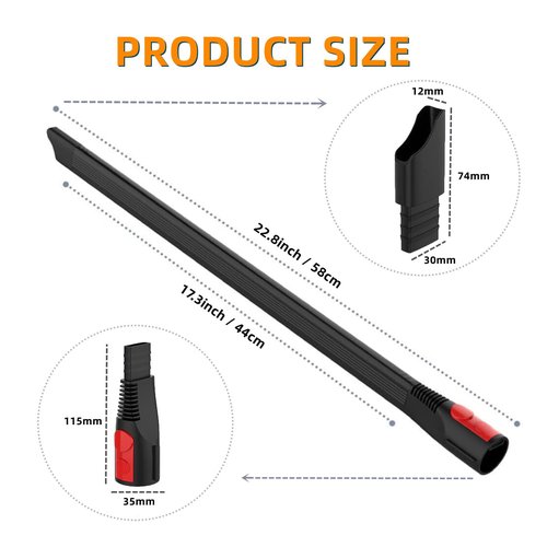 JEDELEOS Flexible Crevice Tool for Dyson V7 V8 V10 V11 V12 V15 V15s Gen 5 Vacuum Cleaner, 22 Inch Dryer Lint Attachment Kit for Corners and Gaps Cleaning