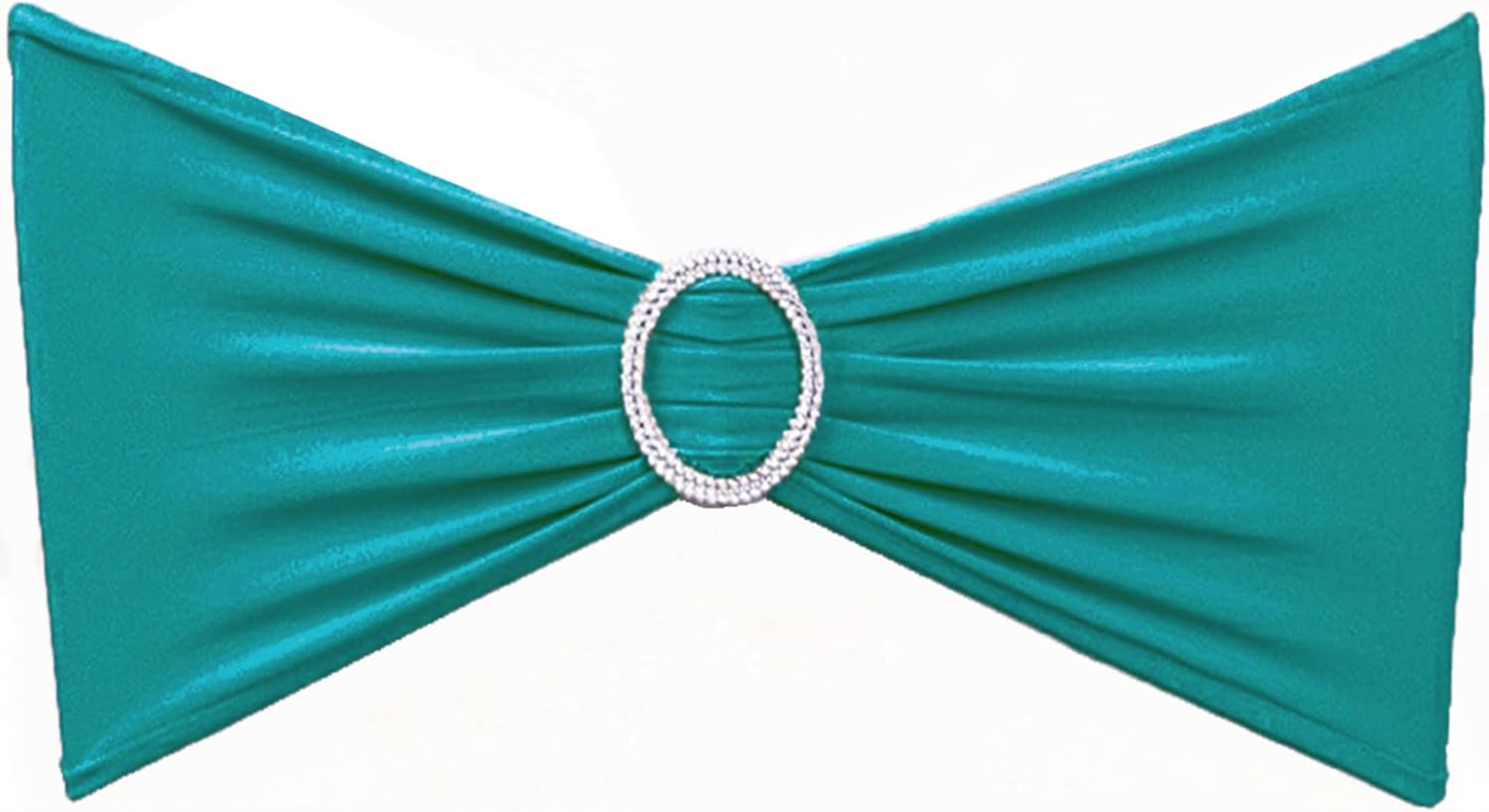 Skiennix 50 Pack Dark Turquoise Chair Sashes - Stylish Bows for Weddings & Events | Teal Chair Bands with Buckles