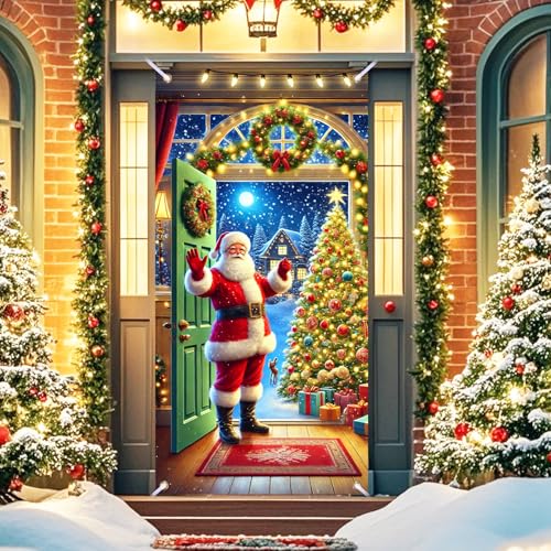 Nuxovilar Santa Claus Christmas Door Cover Banner 35x71 Inches - Variation CC00929