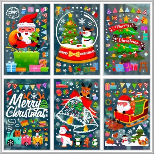 Christmas Window Clings - 159PCS Snowflake Stickers for Glass