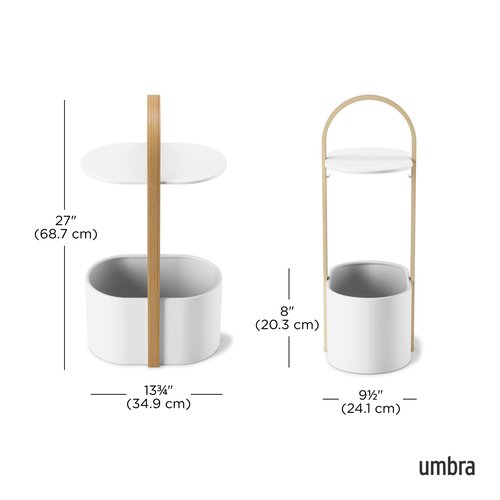 Umbra Bellwood Side Table with Storage and Cable Management, White