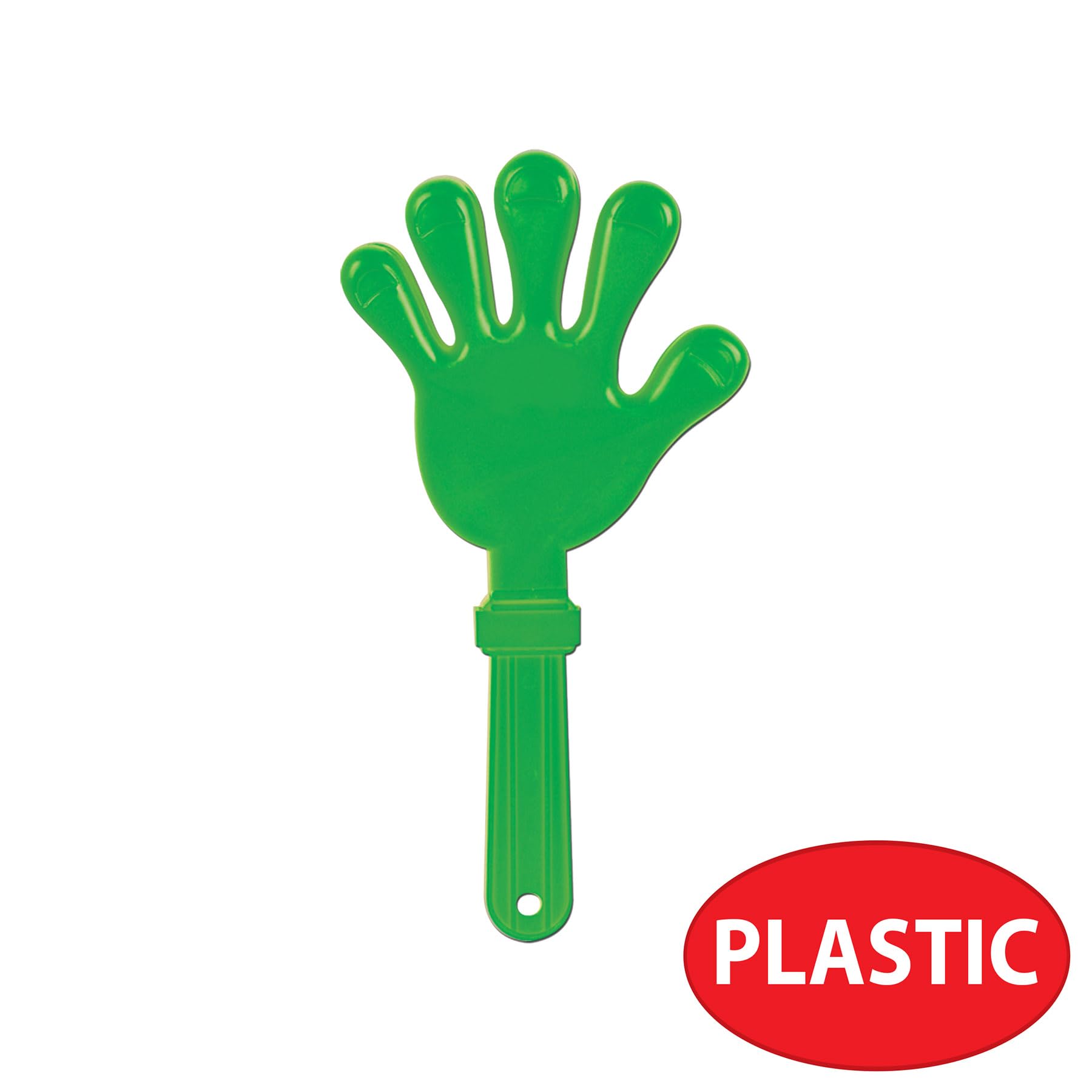 Beistle Giant Hand Clappers – 2 Pack, Green Plastic Loud Noise Makers for Sports Celebrations, Pep Rallies, Team Party Handouts, Tailgates, and Spirit Events, 15"