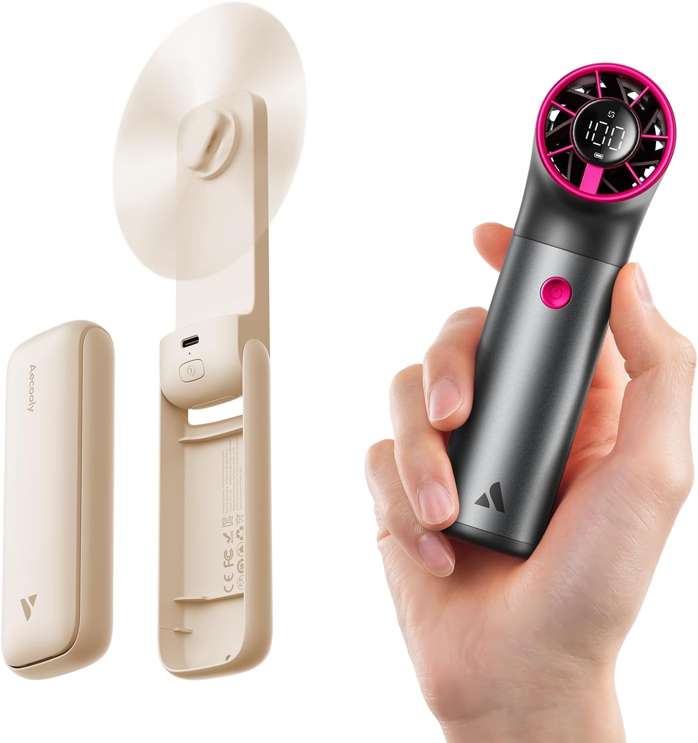 Skiennix Slim Portable Fan - Aero Ultra Handheld Design for On-the-Go Cooling