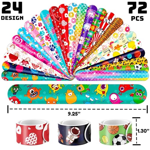 144PCS Kids Party Favor Set - Slap Bracelets & Temporary Tattoos