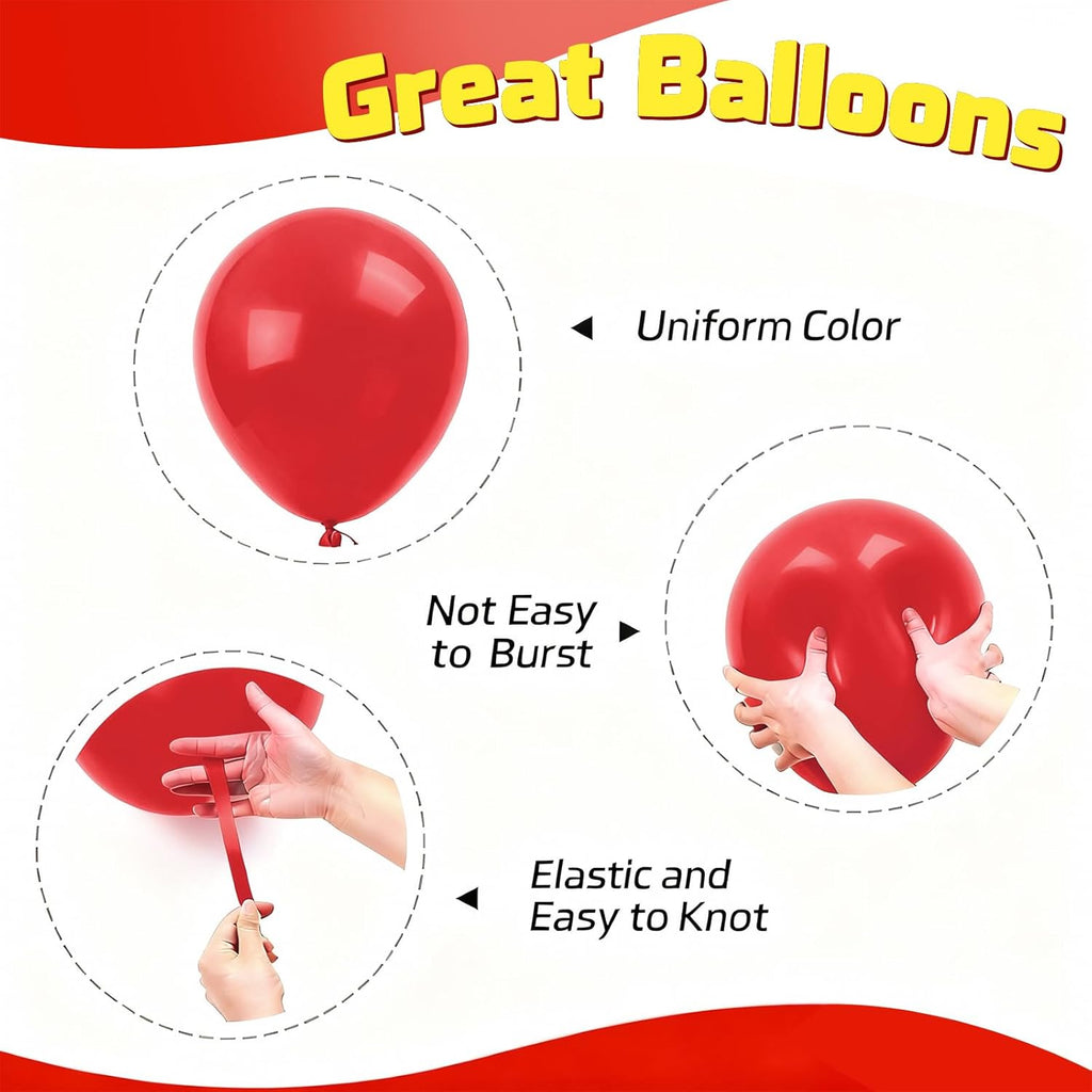 Red and Black Balloons - 60PCS 12-Inch Metallic Confetti Balloons for Birthday & Wedding Decor