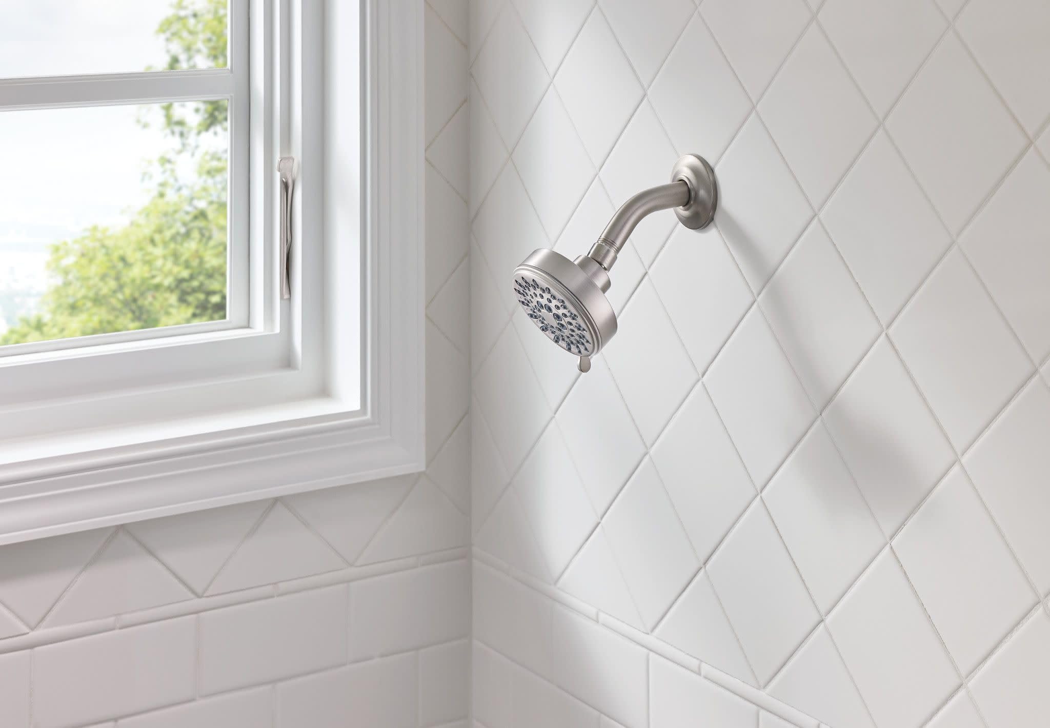 Moen Ignite Five-Function 3 3/4" Diameter Spray Head Wallmount, Spot Resist Brushed Nickel, 20090SRN
