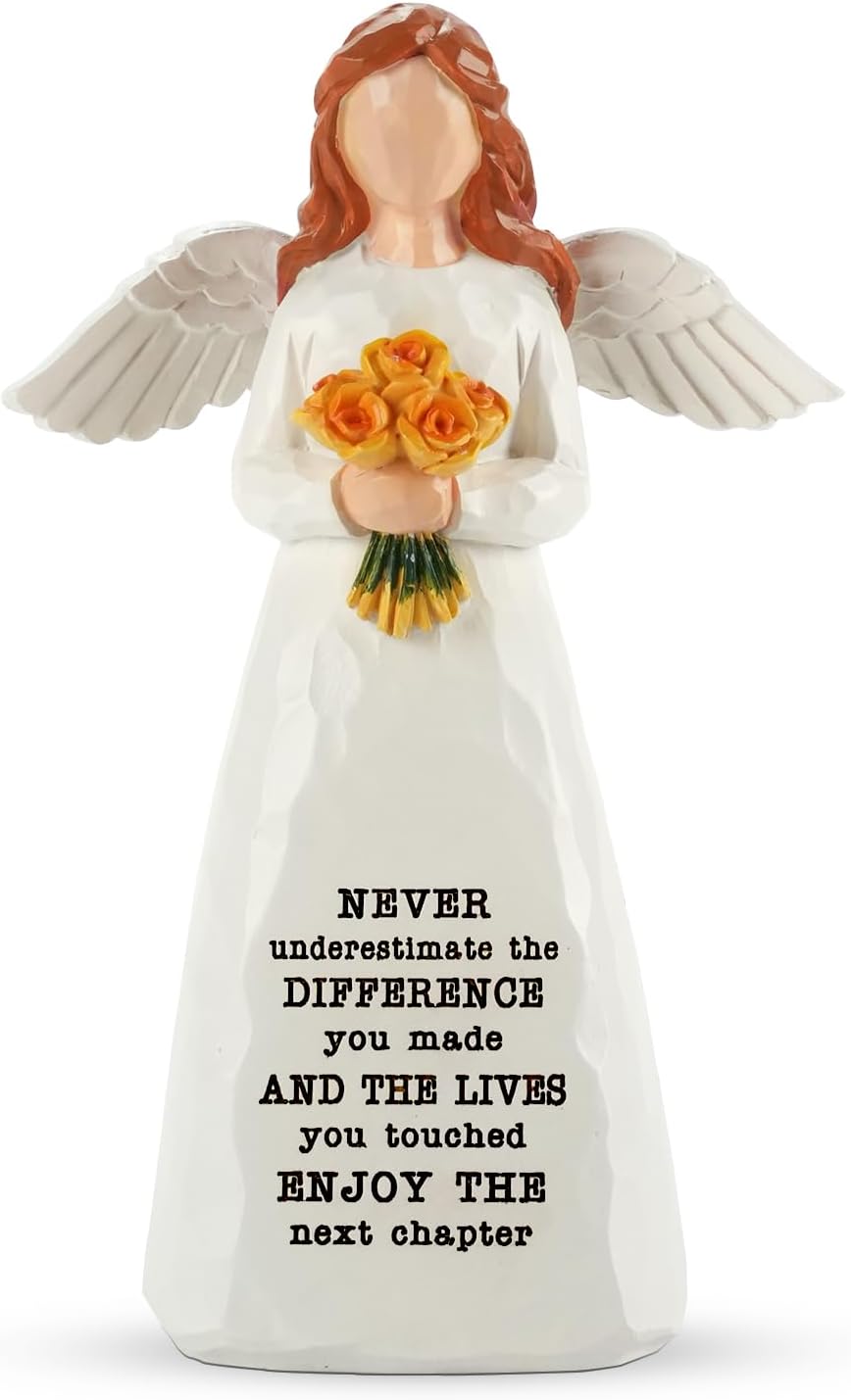 Regine Switzerland Retirement Gift - Elegant 5.9” Handcrafted Resin Angel Figurine for Women | Perfect for Nurses, Teachers, and Friends