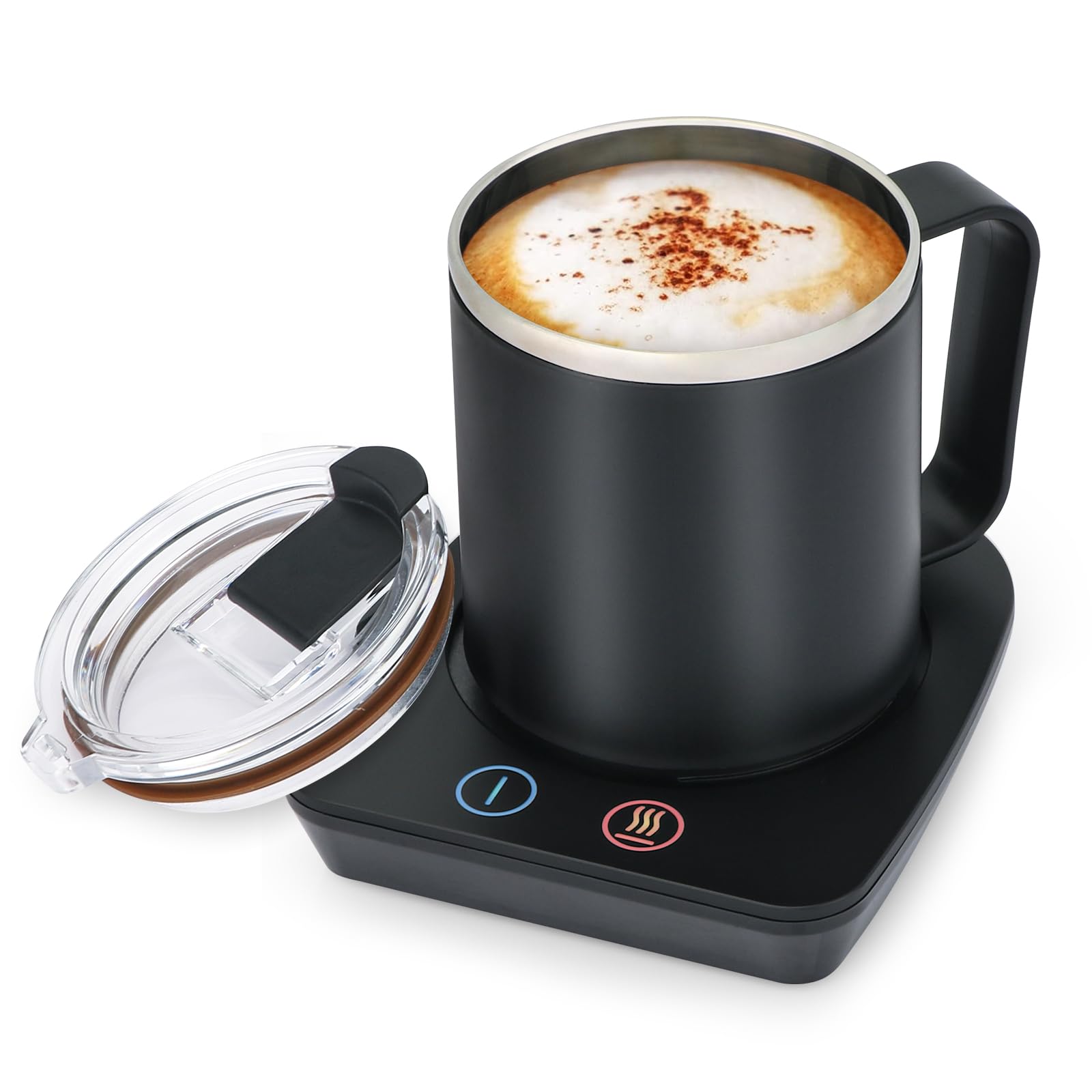 VOBAGA Coffee Mug Warmer with 15oz Mug Set, Electric Coffee Cup Warmer with Three Temperature Settings for Home Office Desk, Smart Coffee Warmer with Auto Shut Off for Cocoa Tea Candles Coffee Gift