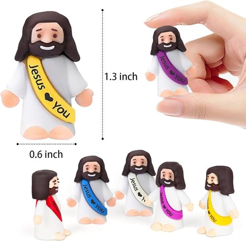 Little Jesus Figures - 60PCS Mini Religious Party Favors for Sunday School & Easter Egg Hunts
