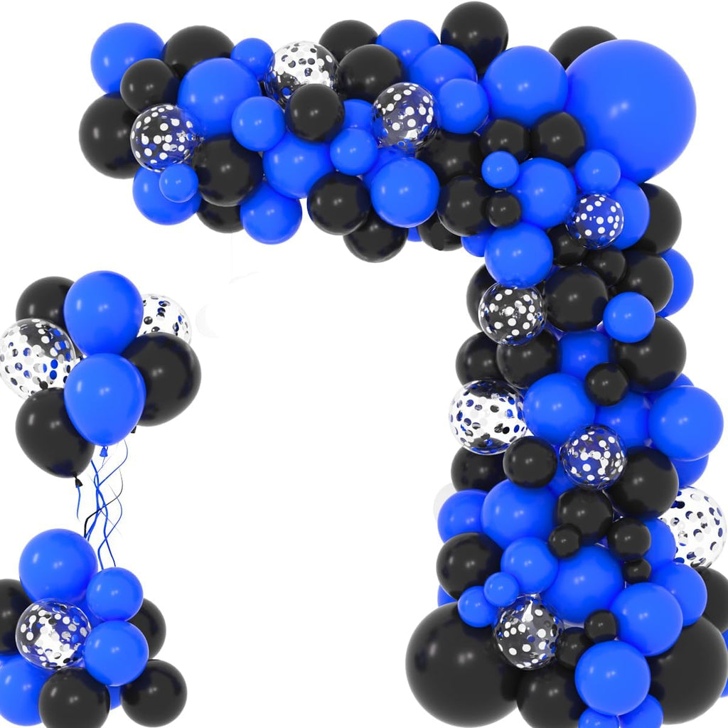 Royal Blue & Black Balloon Garland Arch Kit - Festive Decorations for Baby Showers & Birthdays