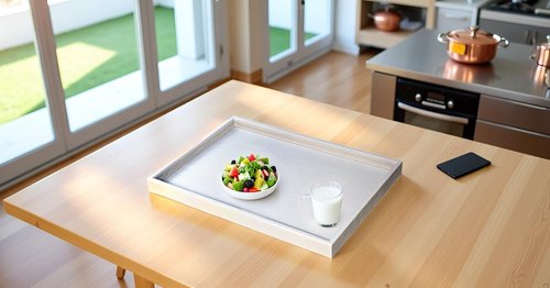 QAVOL 20 x 14 inches High-End Light Luxury Leather Rectangle Oversized Service Tray for Ottoman Tray, Coffee, Food, Family Dinner, Picnic, Party Essentials (Beige, 20 x 14 inch)
