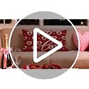 Valentine's Day Decorative Throw Pillow Cover 12x20 | Cotton Linen Love Heart Design