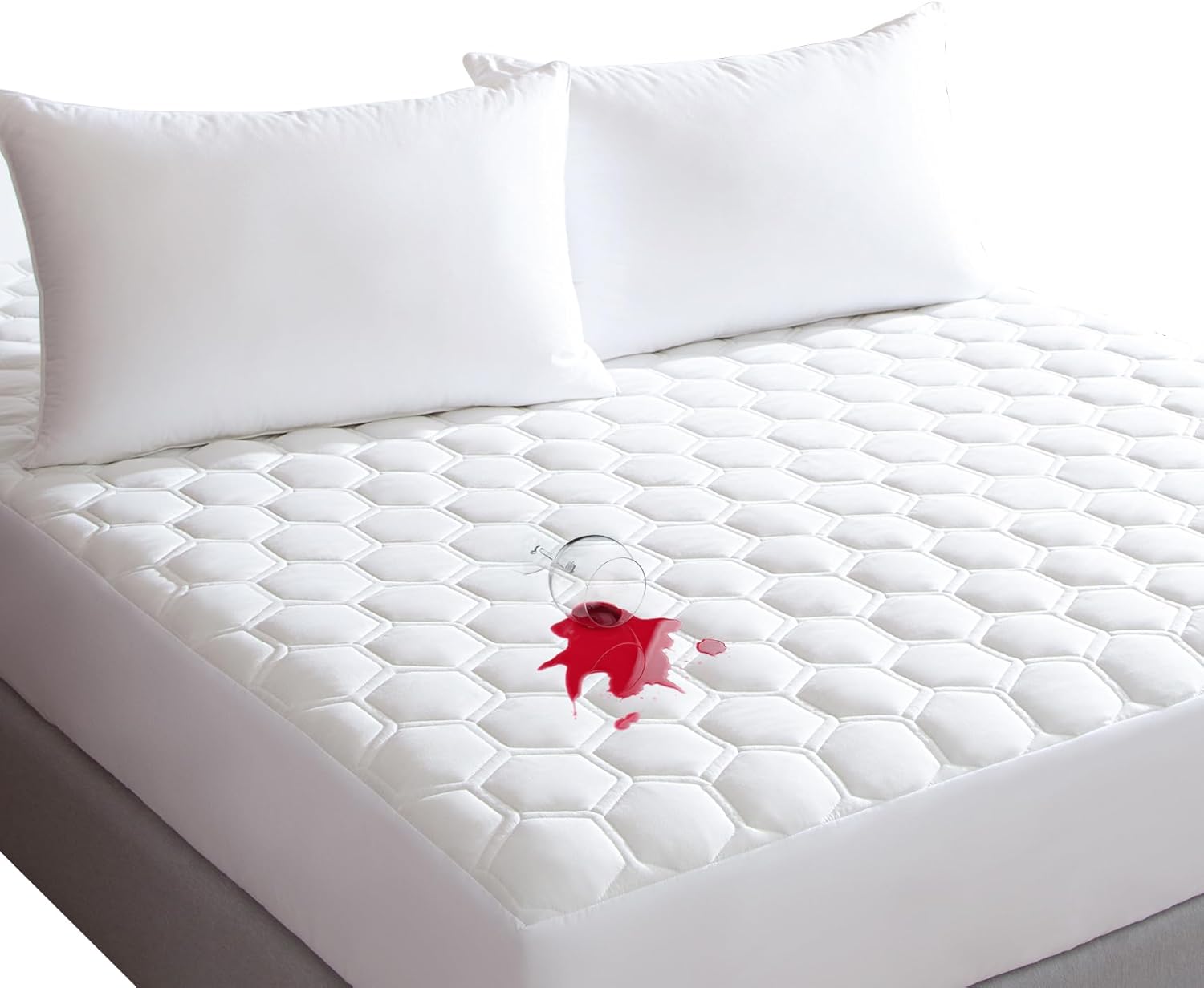 Skiennix Twin Mattress Protector - Waterproof & Hypoallergenic Bed Cover | Soft Quilted Design, Fits Up to 21 Inches