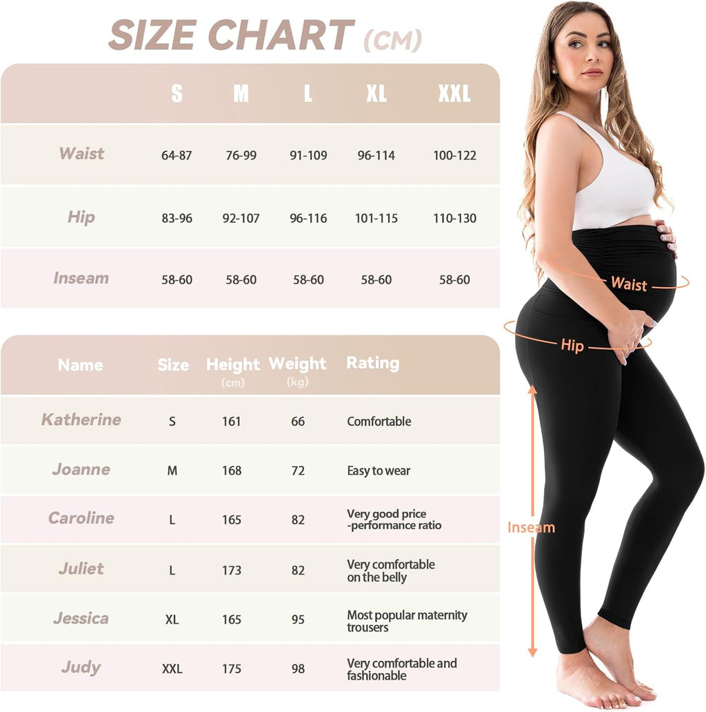 Walifrey Women's Maternity Leggings - Over The Belly Design with Pockets | Comfortable Pregnancy Yoga Pants