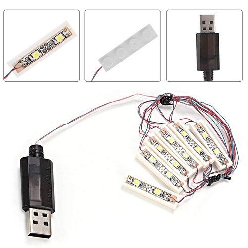 LED Down Lights USB Powered Brick, Compatible with Bricks or Major Brand Functions Power Functions Light, Building Blocks Lights Bricks City DIY Combination Module Building Block Lights Bricks City
