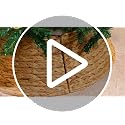 Lanpn 28 Inch Rattan Christmas Tree Collar - Brown Woven Wicker Tree Skirt for Small Artificial Trees