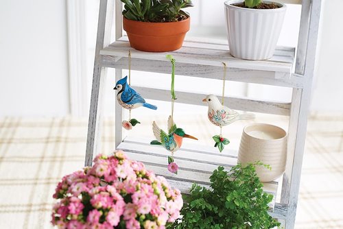 Enesco Jim Shore Heartwood Creek Nature's Meadow Hummingbird Hanging Ornament, 3.98 Inch, Multicolor