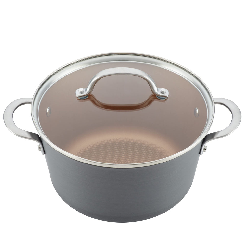 Ayesha Curry Kitchenware Ayesha Curry Home Collection Hard Anodized Nonstick Cookware Pots and Pans Set, 9 Piece, Charcoal Gray