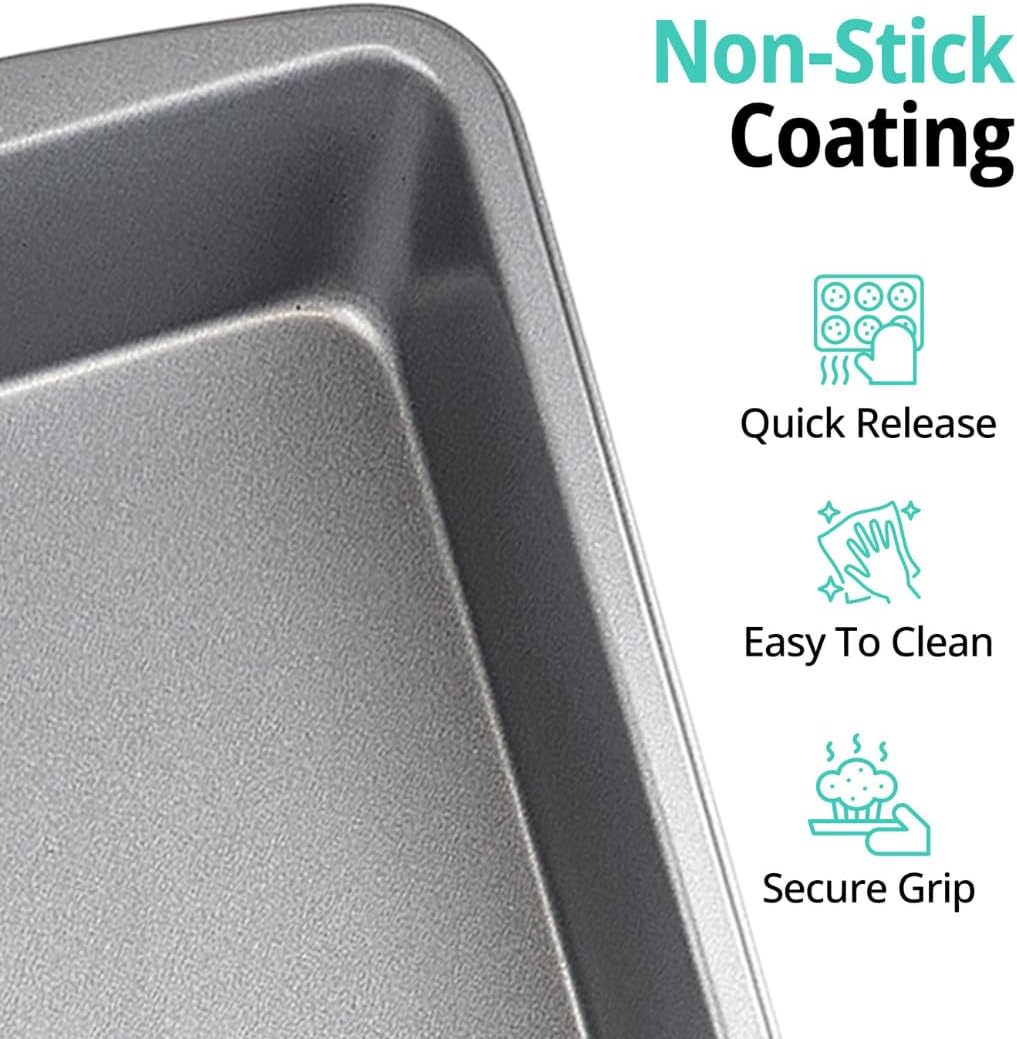 Nonstick Baking Pan by [Brand Name] - 9x13 Inch Covered Cake Pan for Brownies, Lasagna | Dishwasher & Freezer Safe