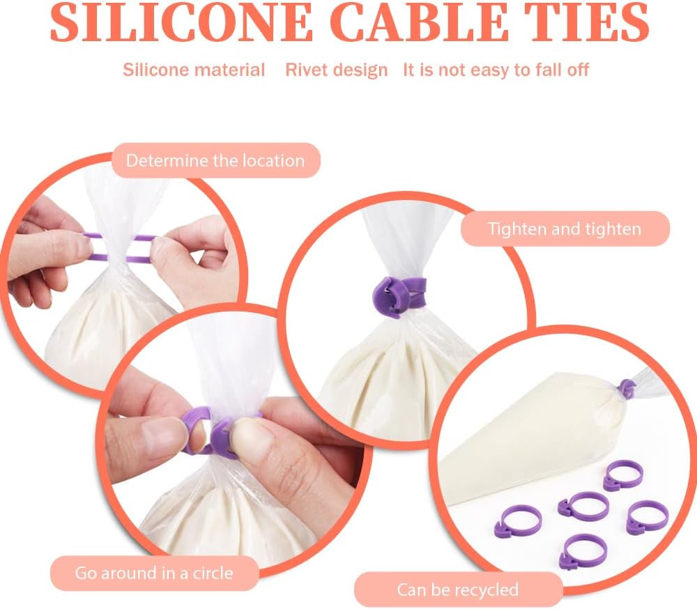 Skiennix 24-Inch Extra Large Disposable Piping Bags - 50 Pack Heavy Duty for Frosting & Cake Decorating