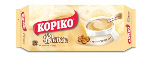 Kopiko Blanca Instant Coffee Mix – Authentic Indonesian Volcanic Coffee – Delicious Creamy Instant Coffee with Tempting Aroma (900 gr / 30 Coffee Sticks)